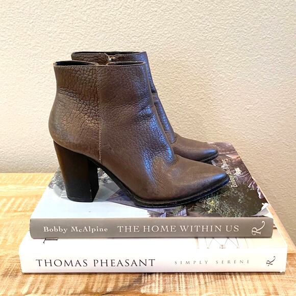 All saints Pebbled Leather Pointed Booties 36.5 - Picture 2 of 10